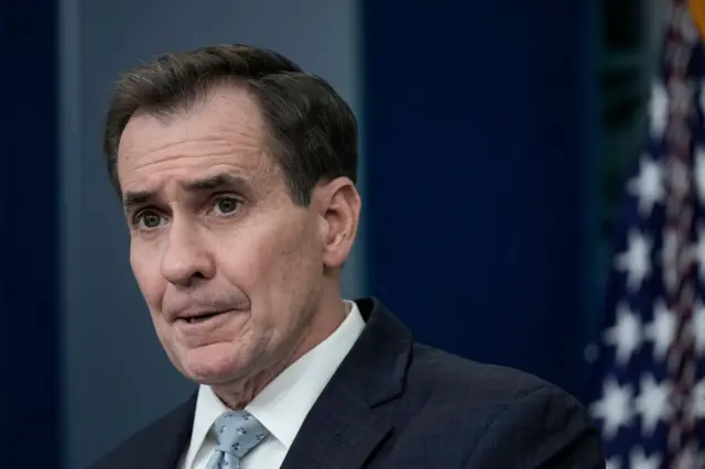 John Kirby speaks during the daily press briefing