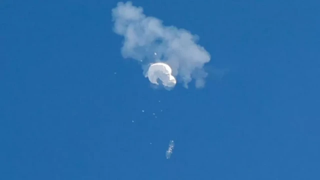 The balloon disintegrate after being shot down