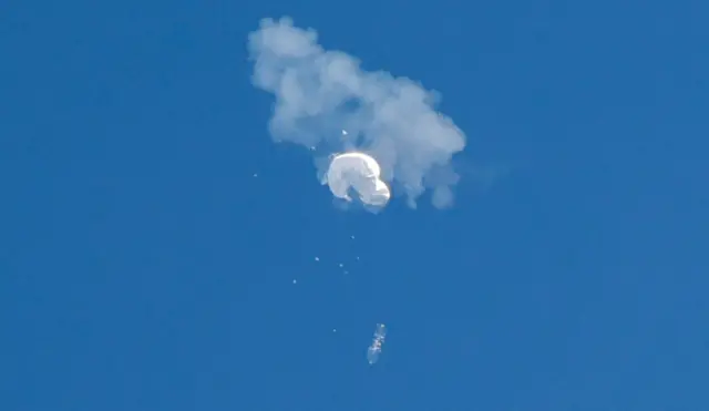 Balloon being shot down