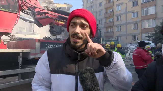 Man stood in front of rescue team