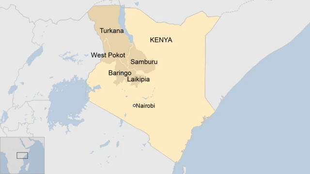 A map of Kenya