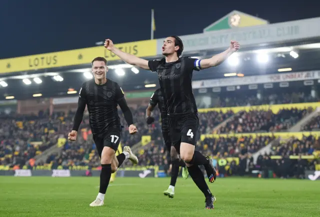 Jacob Greaves celebrates scoring for Hull at Norwich