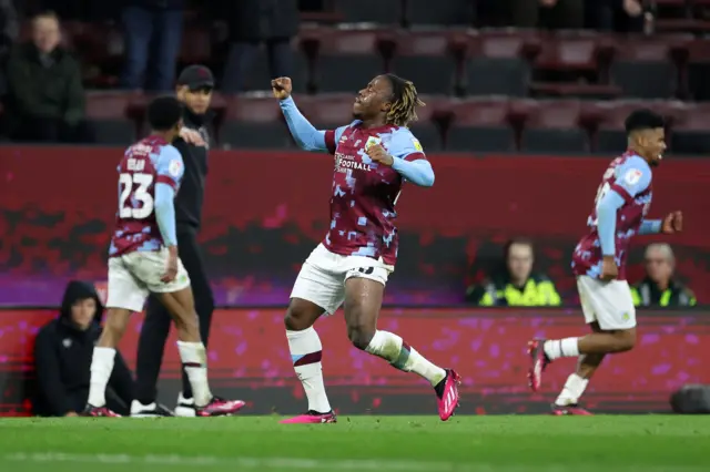 Micheal Obafemi celebrates