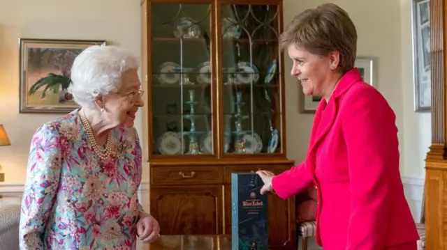 Queen Elizabeth II meets Scottish First Minister Nicola Sturgeon last June