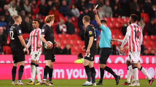 Will Boyle is sent off for Huddersfield