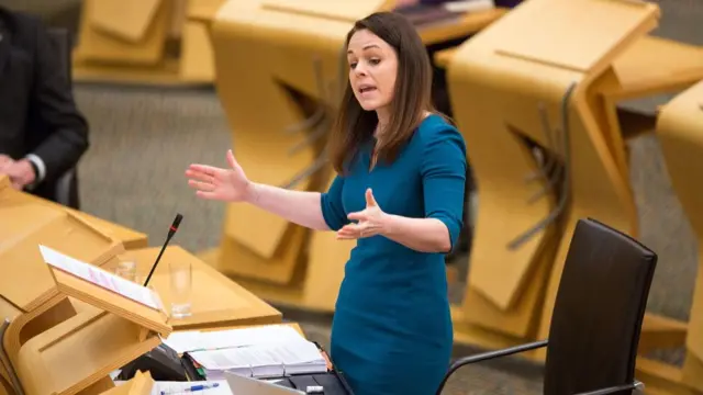 Finance Secretary Kate Forbes as she delivers the Scottish Budget to the Scottish Parliament