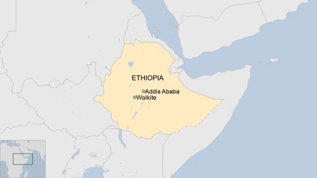 A map of Ethiopia