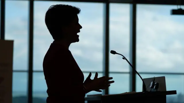 Nicola Sturgeon in silhouette