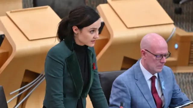 Mairi McAllan, Minister for Environment and Land Reform, during General Questions in the Scottish Parliament