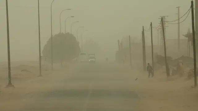 This is a sandstorm in the city of Erfoud, Morocco.