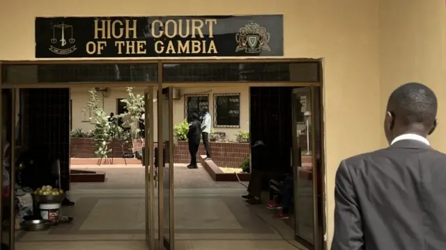 Outside the high court in Banjul.