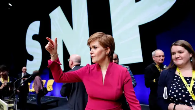 Nicola Sturgeon at the SNP conference last autumn