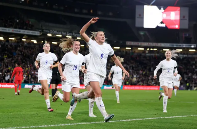 Georgia Stanway of England celebrates