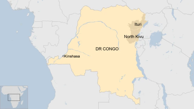 A map of DR Congo