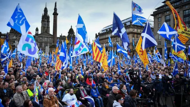 Supporters at a Scottish independence rally