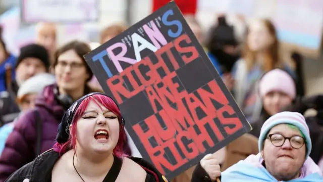 Pro-trans rights protesters