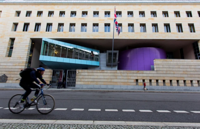 Exterior view of the British embassy in Berlin