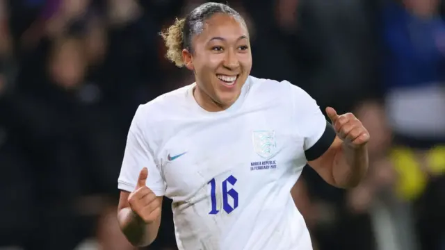 Lauren James celebrates her first England goal