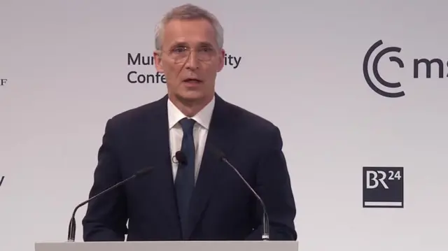 Jens Stoltenberg speaks at the Munich Security Conference