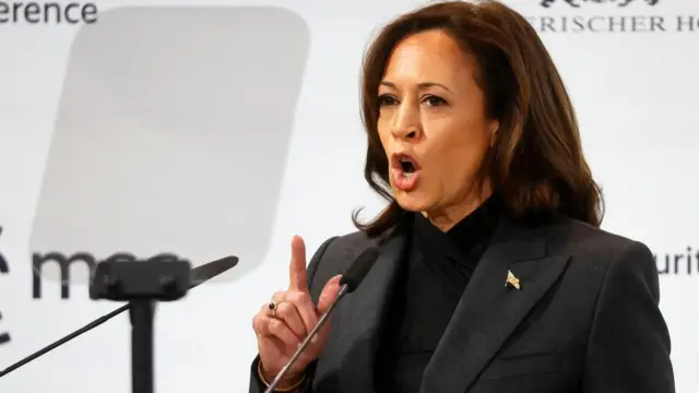 Kamala Harris speaks at the Munich Security Conference