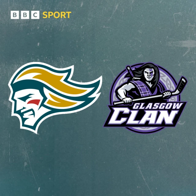 The badges of Belfast Giants (left) and Glasgow Clan (right)