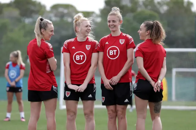 Wales in training in Spain