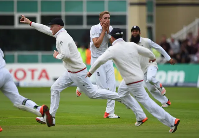 Stuart Broad during his 8-15 v Australia at Trent Bridge