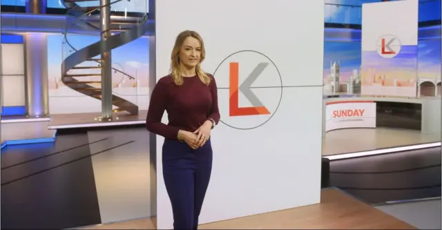 An image of the BBC's Laura Kuenssberg in a TV studio