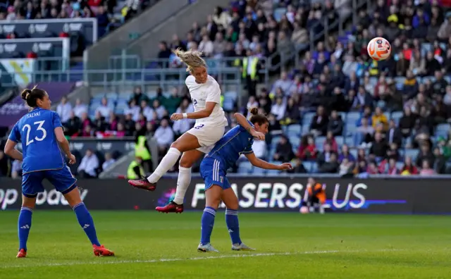 England's Rachel Daly scores against Italy