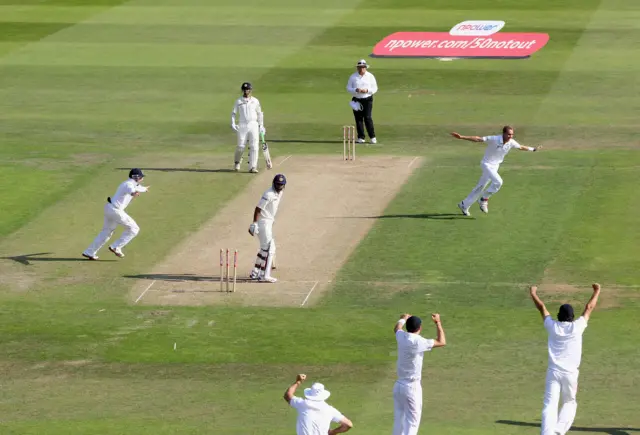 England's Stuart Broad v India at Trent Bridge, 2011