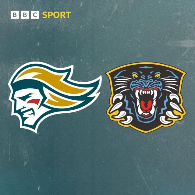 The badges of Belfast Giants (left) and Nottingham Panthers (right).