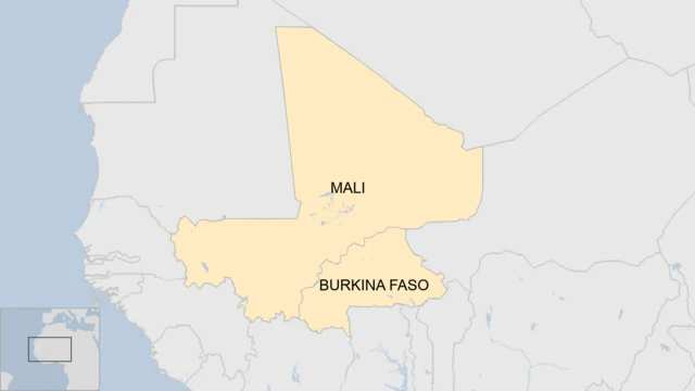 Map of Mali and Burkina Faso