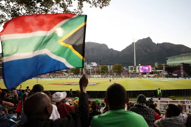 General view of play during the ICC Women's T20 World Cup group A match between South Africa and Bangladesh at Newlands Stadium