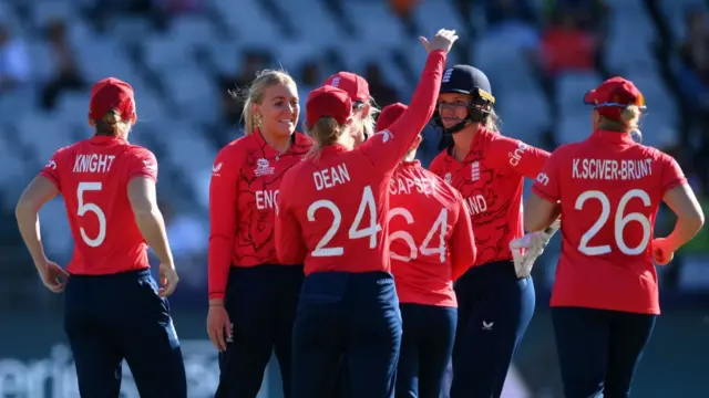 England players celebrate