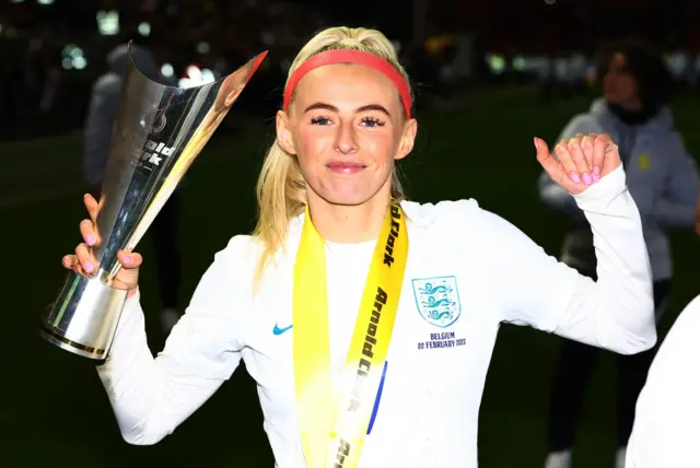 Chloe Kelly with trophy