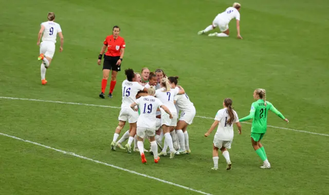 England celebrate winning the Women's European Championships