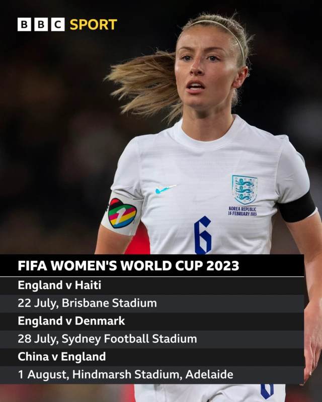 England World Cup fixtures