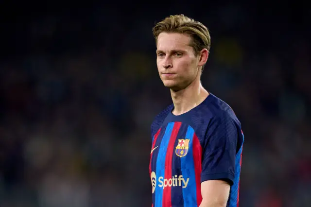 Frenkie De Jong wearing Barcelona's colours.