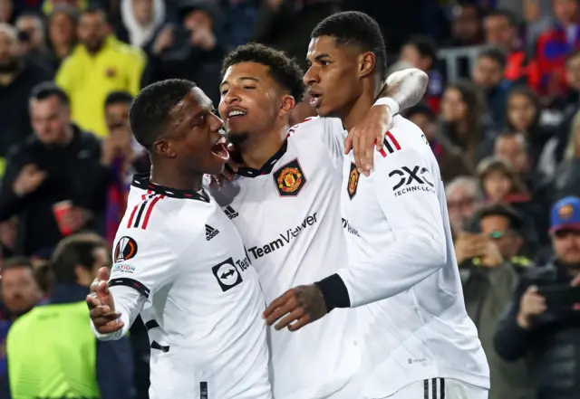 Manchester United celebrate goal