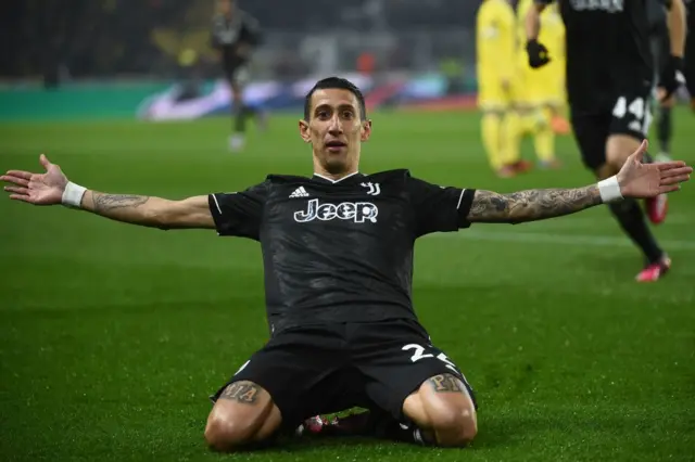 Angel Di Maria celebrates.