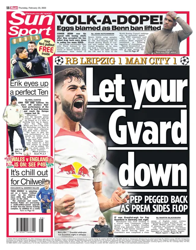 Back page of The Sun