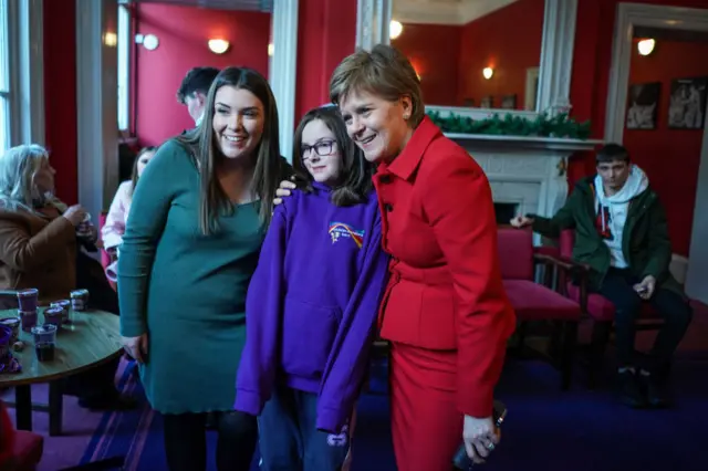 Nicola Sturgeon with care experienced youngsters