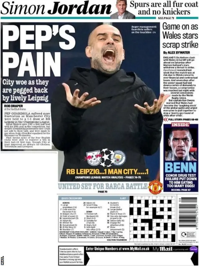 Back page of the Daily Mail