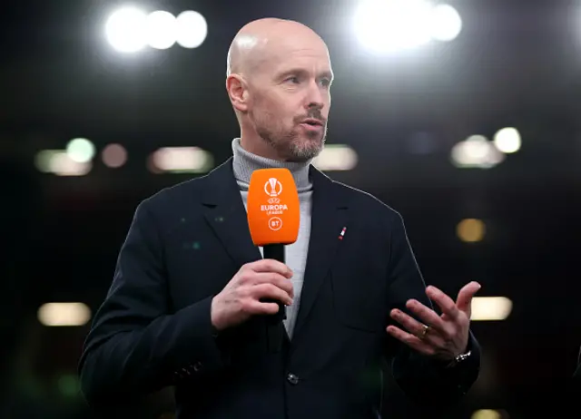 Erik Ten Hag speaking to BT Sport after the game.