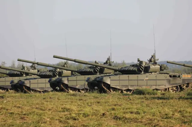 Russian tanks on exercises in Kaliningrad, September 2021