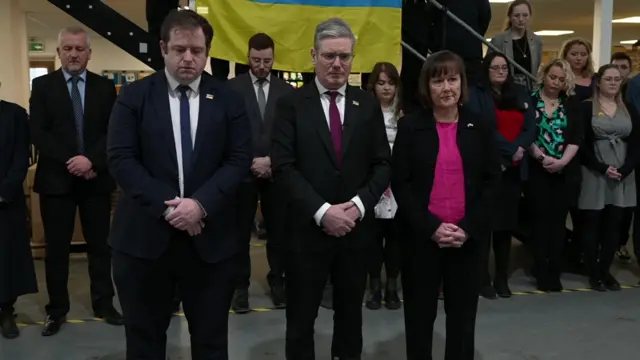 Keir Starmer during the minute's silence