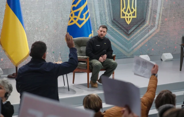 Zelensky takes questions in Kyiv