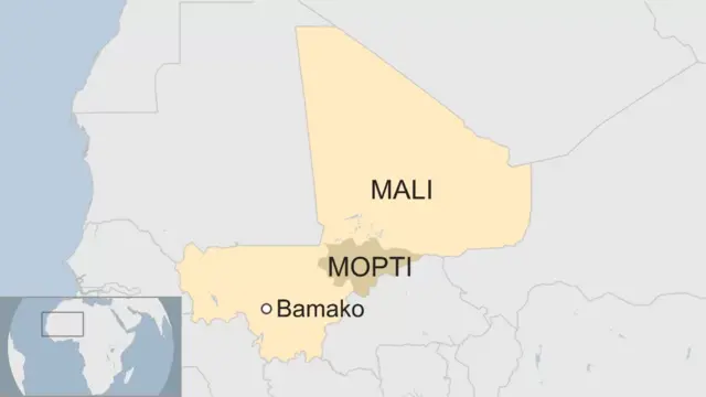 A map of the Mali region in Mopti