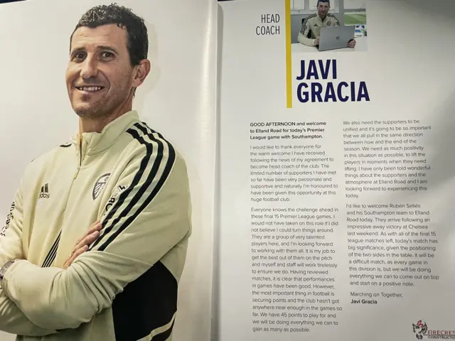 Javi Gracia programme notes