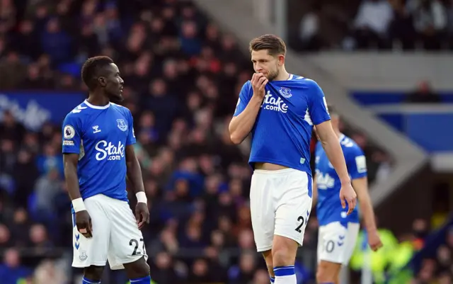 Everton defender James Tarkowski at Goodison Park
